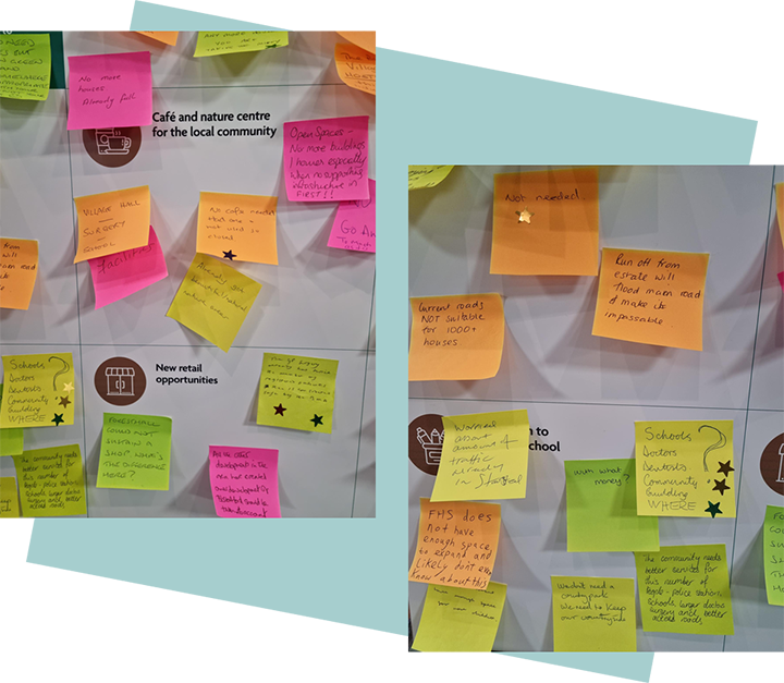 Post-it notes written by people who attended our in-person events