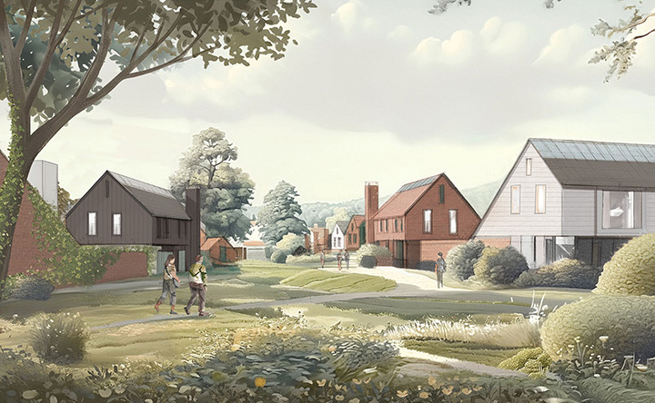 Artistic impression of the land north of Birchanger proposals